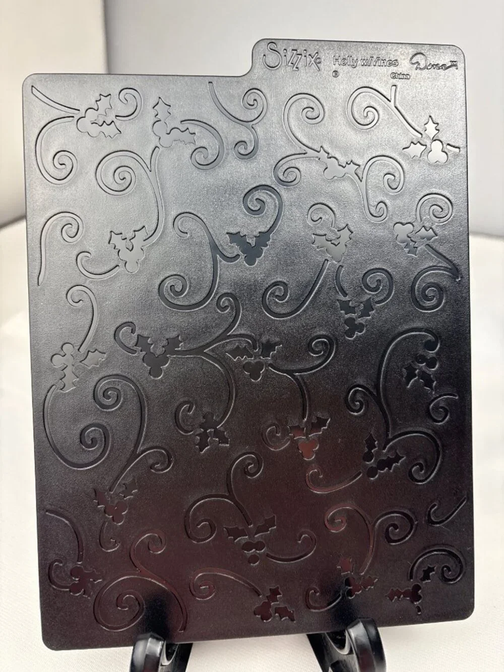 Sizzix Embossing Plate Holiday Greetings & Holly Swirls 5x7